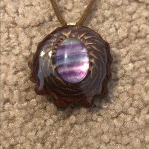 Third eye pinecone necklace